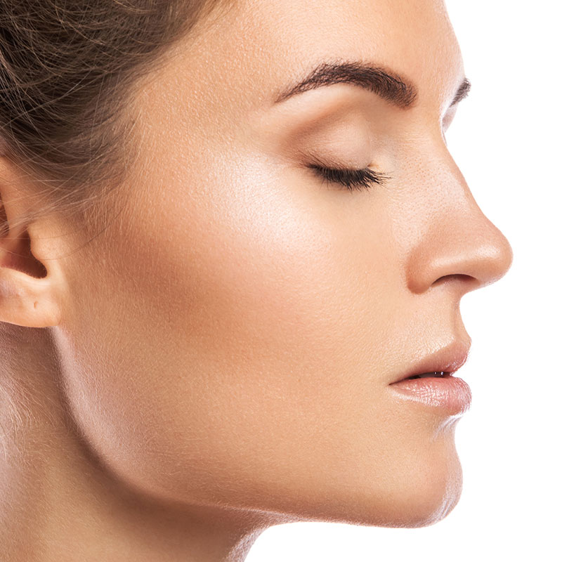 Rosto visto de perfil